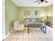 Living room features a comfy sofa and coffee table at 1515 Pinellas Bayway S # 40, St Petersburg, FL 33715