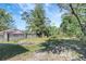 Large backyard with grassy area and mature trees at 2014 E Genesee St, Tampa, FL 33610