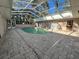 An oval pool in a screened enclosure, surrounded by a paver deck at 12308 N 52Nd St, Temple Terrace, FL 33617