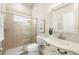 Clean bathroom with a shower/tub combo, toilet and vanity at 15435 27Th E Ct, Parrish, FL 34219