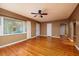 Spacious living room featuring hardwood floors and a ceiling fan at 2621 13Th N St, St Petersburg, FL 33704