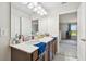 Double vanity bathroom with a view of a bedroom at 10828 Verawood Dr, Riverview, FL 33579