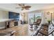 Living room with water view, hardwood floors, and comfortable seating at 143 94Th Ave # 2, Treasure Island, FL 33706