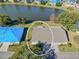 Aerial view of the house and surrounding area at 2710 Lancaster Dr # 90, Sun City Center, FL 33573