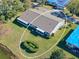 Aerial view of the house and backyard at 2710 Lancaster Dr # 90, Sun City Center, FL 33573