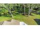 Aerial view showcasing the property's backyard and surrounding trees at 4953 Edgewater Ln, Oldsmar, FL 34677