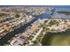 Aerial view of the community, showcasing the canal, homes, and marina at 3954 Marine Pkwy, New Port Richey, FL 34652