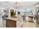 Modern kitchen with a statement island and unique backsplash at 1002 S Moody Ave # 2, Tampa, FL 33629