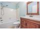 Clean bathroom with a vanity, shower, and bathtub at 10800 Us 19 N. # 230, Pinellas Park, FL 33782