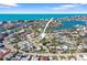 Aerial view showing a house's location near the coast at 13995 Island Dr, Madeira Beach, FL 33708