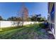 Backyard with grassy area, trees, and privacy fence at 31225 Claridge Pl, Wesley Chapel, FL 33543