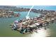 Aerial view showing home's location on a peninsula with water access at 353 144Th Ave, Madeira Beach, FL 33708