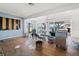 Living room with hardwood floors and water views at 353 144Th Ave, Madeira Beach, FL 33708