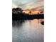 Stunning sunset reflecting on the pond, creating a serene and picturesque neighborhood view at 1506 Bentwood Dr, Sun City Center, FL 33573