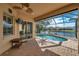 Relaxing screened pool area with water view at 18014 Cozumel Isle Dr, Tampa, FL 33647