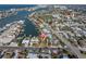 Wide aerial view of the property and surrounding area at 505 80Th Ave, St Pete Beach, FL 33706