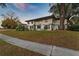 Stunning mid-century modern home with a white exterior, large windows, and mature landscaping at 513 Montrose Ave, Temple Terrace, FL 33617