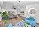 Open concept living room with hardwood floors and modern decor at 9800 Mendel Dr, New Port Richey, FL 34654