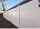 White vinyl fence in the backyard at 5338 James St, New Port Richey, FL 34652