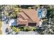 Overhead view of house and backyard, highlighting the pool and patio at 8507 Portage Ave, Tampa, FL 33647