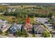 Arial view of the subject property and surrounding homes at 17907 Woodland View Dr, Lutz, FL 33548