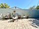 Private backyard patio with seating and planters at 5626 28Th S Ave, Gulfport, FL 33707
