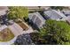 Aerial view showcasing the house and its position on the lot and street at 4666 Helena Ne St, St Petersburg, FL 33703