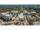 Aerial view of the vibrant town square and shops at 381 Estero Ct, Safety Harbor, FL 34695