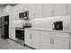 Modern kitchen with stainless steel appliances and white cabinets at 5805 Grand Sonata Ave, Lutz, FL 33558