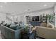 Open living room with a sectional sofa, and neutral decor at 5805 Grand Sonata Ave, Lutz, FL 33558