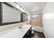 Bathroom with a shower/tub combo and dark wood vanity at 5857 25Th S St, St Petersburg, FL 33712