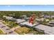 Aerial view showing the single story home layout and location at 1388 S Hercules Ave, Clearwater, FL 33764