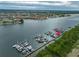 Aerial view of a marina featuring boats and docks, showcasing waterfront amenities at 1414 Alhambra Dr, Apollo Beach, FL 33572