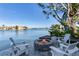 Waterfront firepit and seating area at 17410 1St E St, Redington Shores, FL 33708