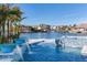 Stunning waterfront pool and spa with fountains at 17410 1St E St, Redington Shores, FL 33708