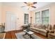 Bright living room with hardwood floors and a neutral color scheme at 1919 W Lemon St, Tampa, FL 33606