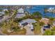 Wide aerial view of the property and waterfront location at 402 161St Ave, Redington Beach, FL 33708