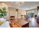 Open floor plan with dining area and view of the pool at 12922 Prestwick Dr, Riverview, FL 33579