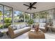 Relaxing sunroom with wicker furniture and view of backyard at 2085 Georgianna St, Largo, FL 33774