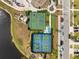 Aerial view of pickleball and basketball courts at 6807 King Creek Dr, Sun City Center, FL 33573
