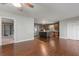 Open floor plan with kitchen, living, and dining areas at 3106 E Trapnell Rd, Plant City, FL 33566