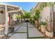 The backyard features a modern hardscaped area, perfect for outdoor living and entertaining at 727 53Rd N Ter, St Petersburg, FL 33703