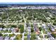 Vast aerial shot showcases a well-established neighborhood with tree-lined streets and neatly arranged houses at 980 5Th Ne Ave, Largo, FL 33770