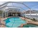 Inviting pool area with screened enclosure, showcasing the backyard at 19301 Sandy Springs Cir, Lutz, FL 33558