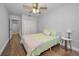 Guest bedroom with full-size bed and access to bathroom at 609 S Glen Ave # B, Tampa, FL 33609