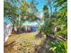 Large backyard with mature trees and shed at 7521 Coventry Dr, Port Richey, FL 34668