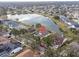 Aerial view of home near a lake, showing the property's desirable location at 1515 Lions Club Dr, Brandon, FL 33511