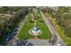 Aerial view of community center with globe fountain at 2262 Swedish Dr # 12, Clearwater, FL 33763