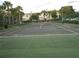 Outdoor tennis court with green surface and net at 18235 Bridle Club Dr # 18235, Tampa, FL 33647