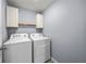Laundry room with washer, dryer, and overhead cabinets at 10303 Charlotte Dr, Parrish, FL 34219